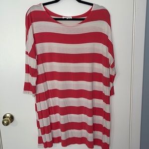 The Zig Zag Stripe pink & white striped tunic/top